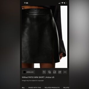 Aritiza Wilfred Sleek Black Mini Skirt